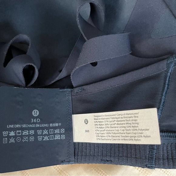Lululemon AirSupport Bra Navy 36D - Picture 3 of 3